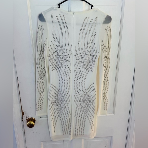 White and Gold Women's Dress - Picture 3 of 5